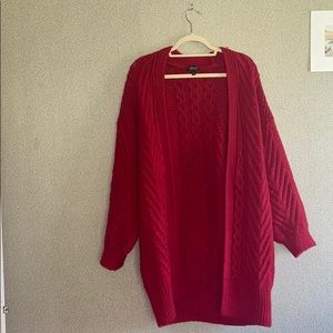 Topshop Long Open Front Cardigan